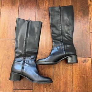 Ralph Lauren 7.5 knee high black leather riding boots